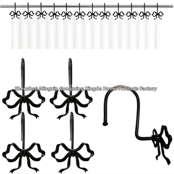 Aizkaru āķis ar lokveidīgu formu – dzelzs + cinka sakausējums, mūsdienīgs minimālisma stils, dekoratīvs dušas aizkara gredzens