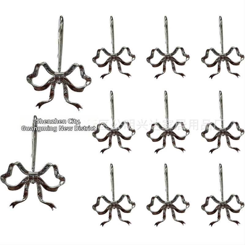 Aizkaru āķis ar lokveidīgu formu – dzelzs + cinka sakausējums, mūsdienīgs minimālisma stils, dekoratīvs dušas aizkara gredzens