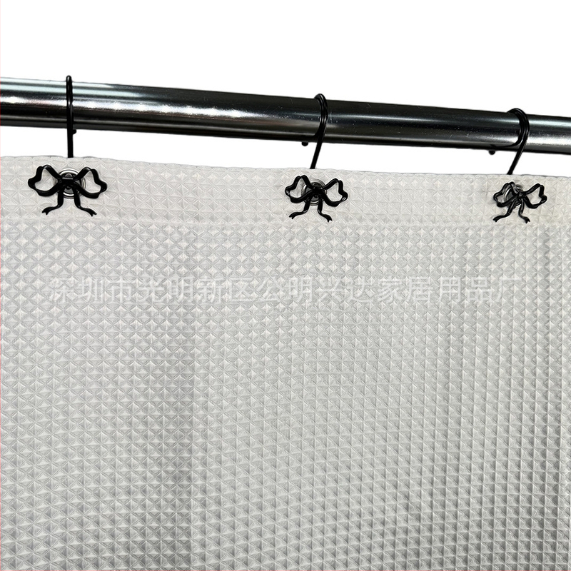 Aizkaru āķis ar lokveidīgu formu – dzelzs + cinka sakausējums, mūsdienīgs minimālisma stils, dekoratīvs dušas aizkara gredzens