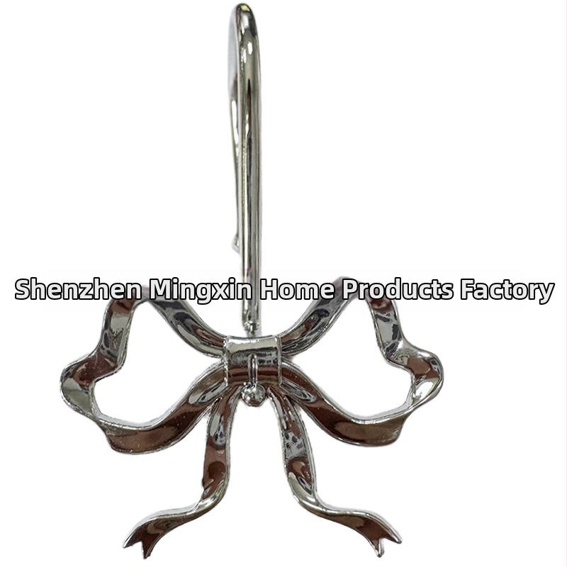 Aizkaru āķis ar lokveidīgu formu – dzelzs + cinka sakausējums, mūsdienīgs minimālisma stils, dekoratīvs dušas aizkara gredzens