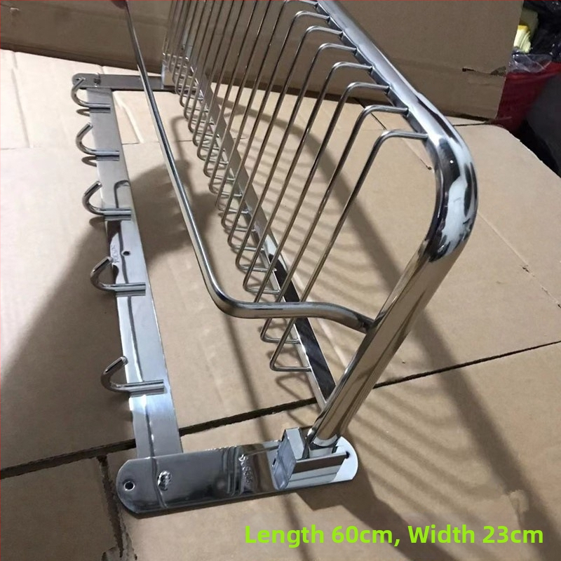 Sienas dvieļu plaukts, 1 kārta, no nerūsējošā tērauda 304, uzstādīšana bez urbšanas, slodze virs 10 lb