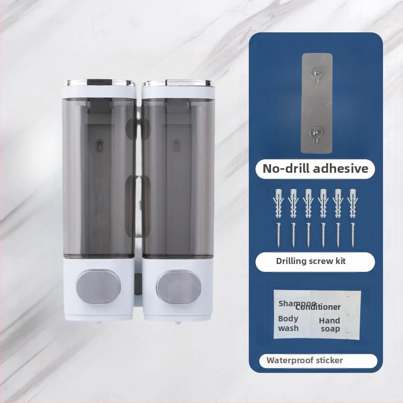 Jutiklinis sieninis muilo dozatorius, be gręžimo įrengimo, plastmasos korpusas