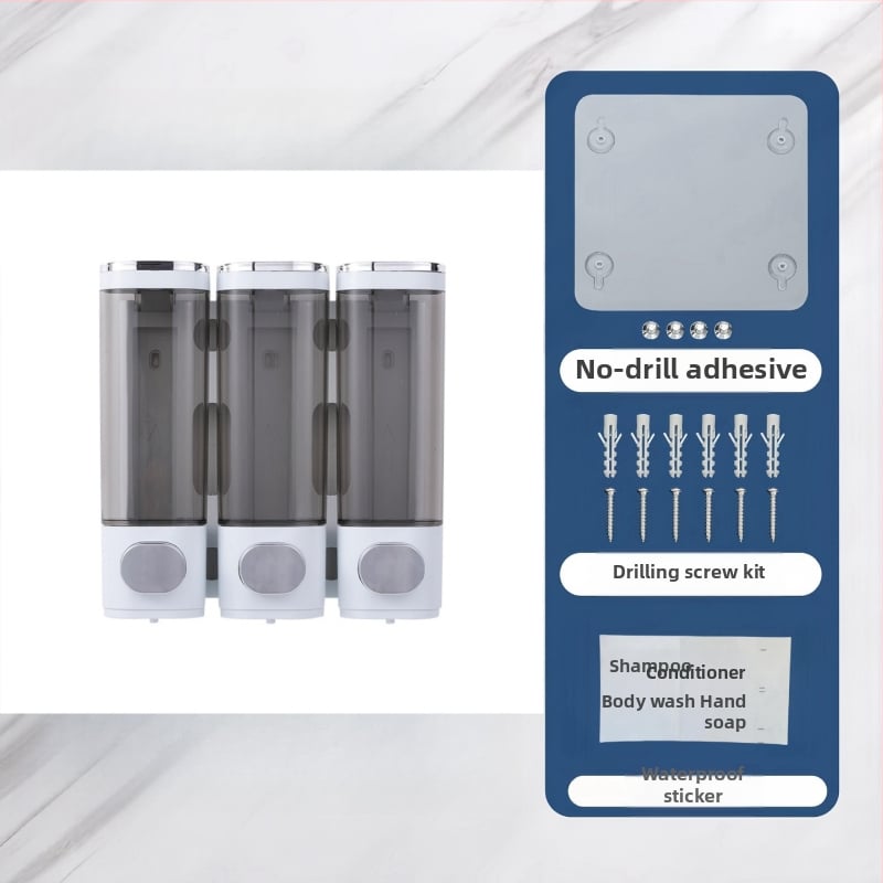 Jutiklinis sieninis muilo dozatorius, be gręžimo įrengimo, plastmasos korpusas