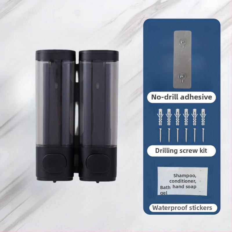 Jutiklinis sieninis muilo dozatorius, be gręžimo įrengimo, plastmasos korpusas