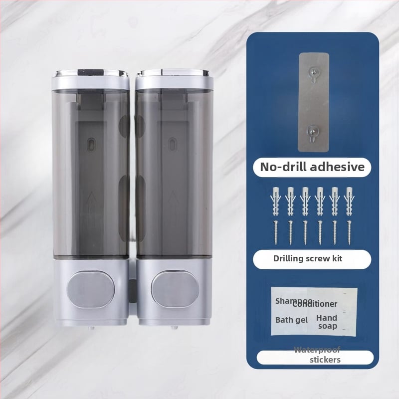 Jutiklinis sieninis muilo dozatorius, be gręžimo įrengimo, plastmasos korpusas