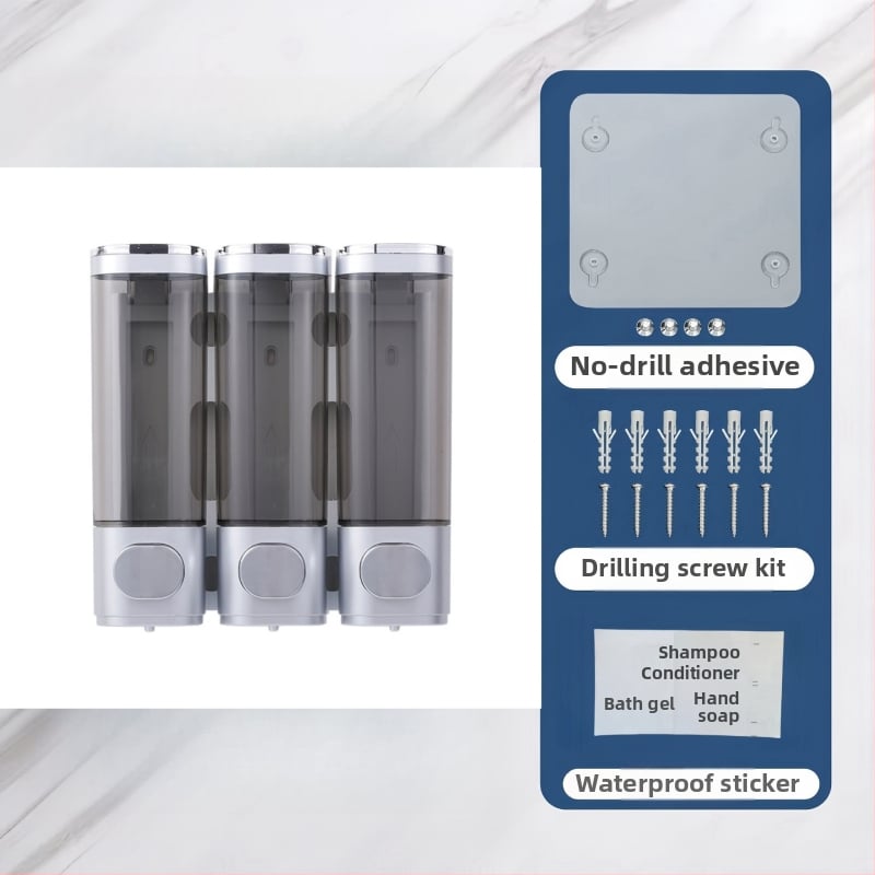 Jutiklinis sieninis muilo dozatorius, be gręžimo įrengimo, plastmasos korpusas