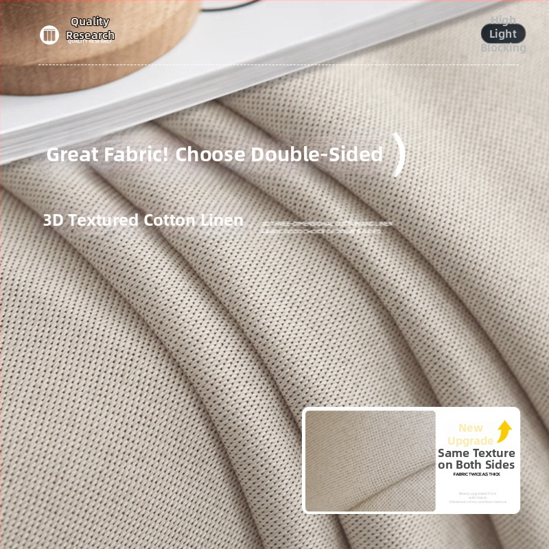 Topeltpoolne kardin imitatsioon kanepist, lihtsa kudumusega siidikihiga, 71–90% varjend, kaasaegne minimalistlik stiil, rendikardin