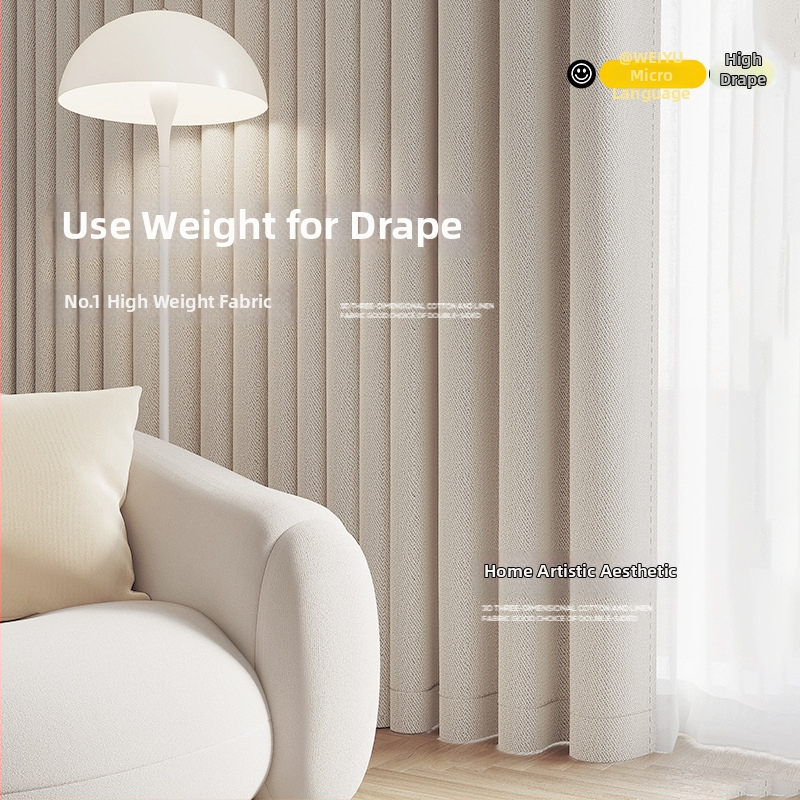 Topeltpoolne kardin imitatsioon kanepist, lihtsa kudumusega siidikihiga, 71–90% varjend, kaasaegne minimalistlik stiil, rendikardin