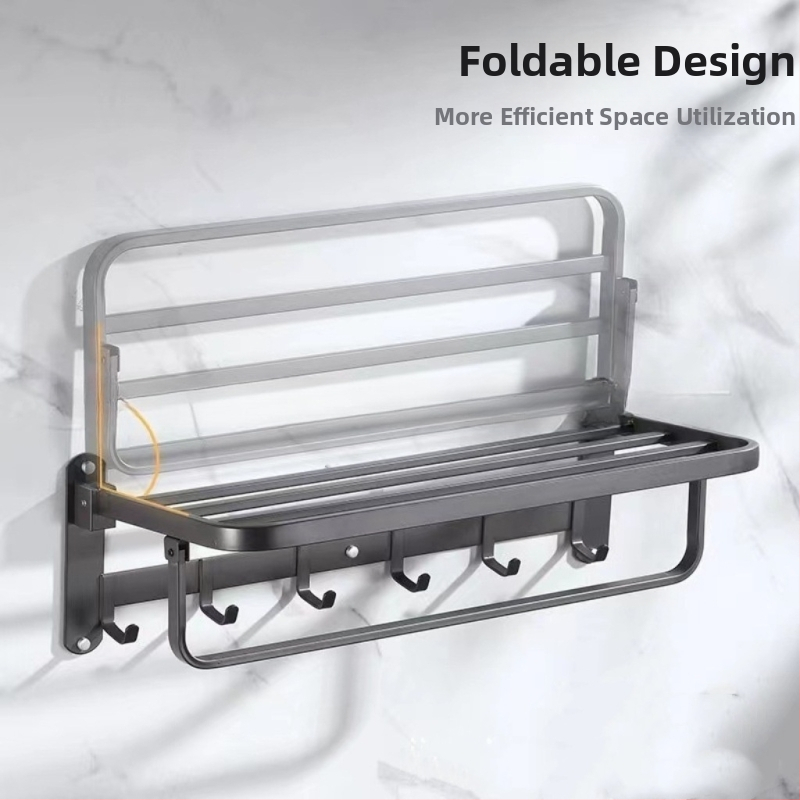 Nerūsējoša tērauda sienas dvieļu plaukts ar tīkla grozu, 1 slānis, uzstādīšana bez urbšanas, pretslīdīgs, pretkorozijas, moderns minimālisks vannas istabas organizētājs