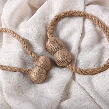 Ručni pojas za zavjese od konopne užadi i drveta s magnetskim kopčama — moderan minimalistički dodatak prozoru, prilagodljiv