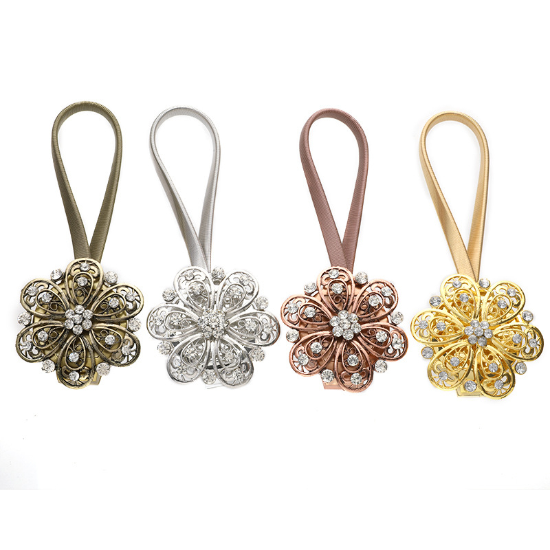 Zavjesni remen s rhinestones magnetskim, europski retro stil za viseće zavjese (model ck0040; tip: zavjesni remen; materijal: legura)