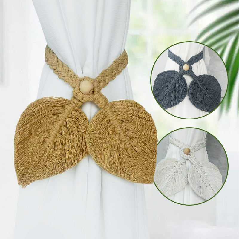 Yi Chenlong zavjesna traka — ručno pletena, dizajn dvostrukih listova, pamuk, nordijski stil, prilagodljivo