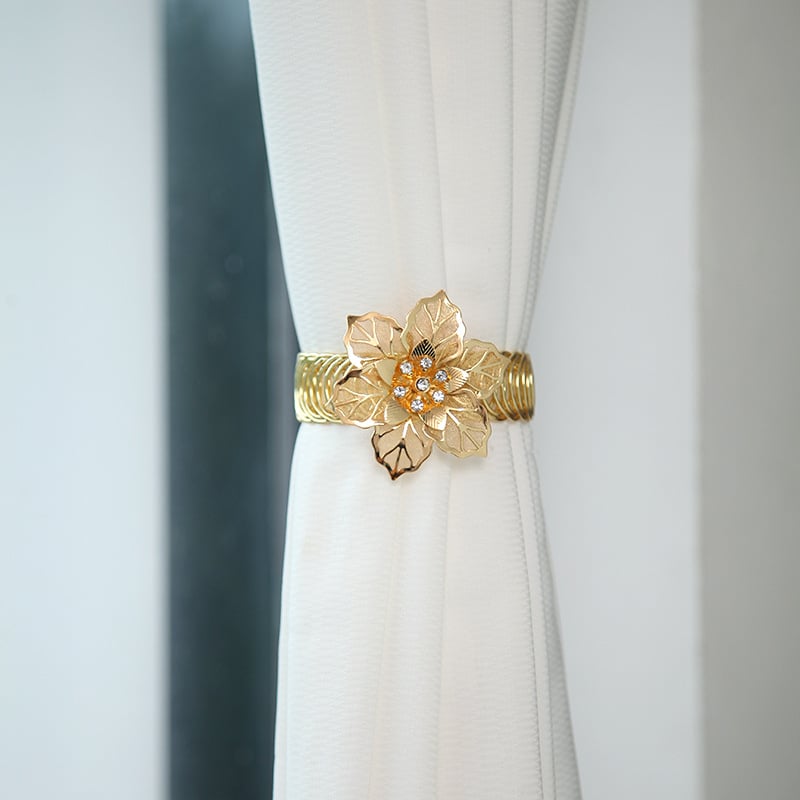 Zavjesni remen s elastičnim spiralnim prstenom — metalni prsten s dizajnom Bauhinije, prilagodljiv i privatna oznaka, moderan minimalistički dizajn