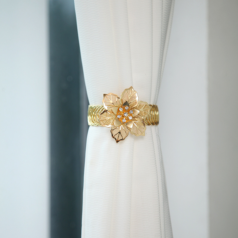 Zavjesni remen s elastičnim spiralnim prstenom — metalni prsten s dizajnom Bauhinije, prilagodljiv i privatna oznaka, moderan minimalistički dizajn