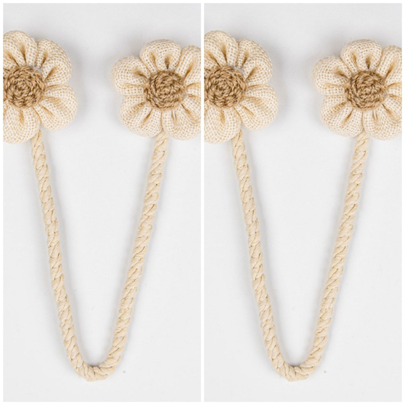 Ručni izrađen pojas za zavjese sa zavojitim dizajnom, konop i poliesterska svila, cvjetna gazirana zavjesa, suvremeni minimalistički stil