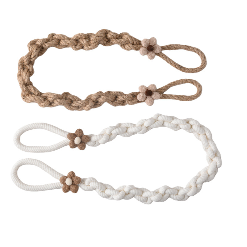 Vezice za zavjese, ručno tkan pamukom i lanom, motiv svježeg cvijeća, moderni minimalistički stil, prilagodljivo