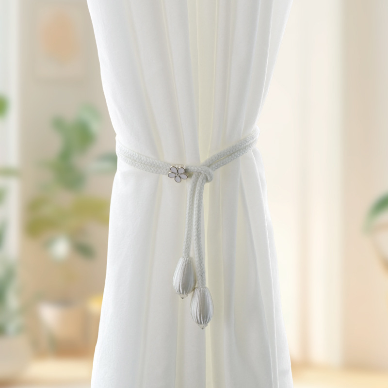 Trake za zavjese – blaga luksuzna estetika, podesive pričvršćujuće užadi, tkanina, jednostavan i moderan stil