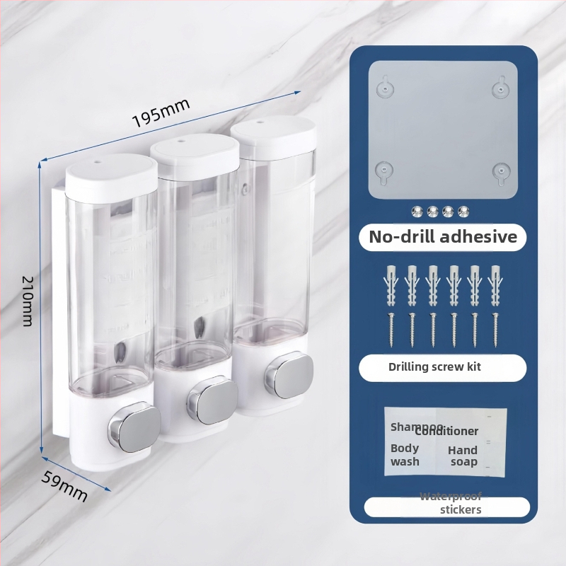 Plastmasas sienas ziepju dozators ar sensoru, uzstādīšana bez urbuma