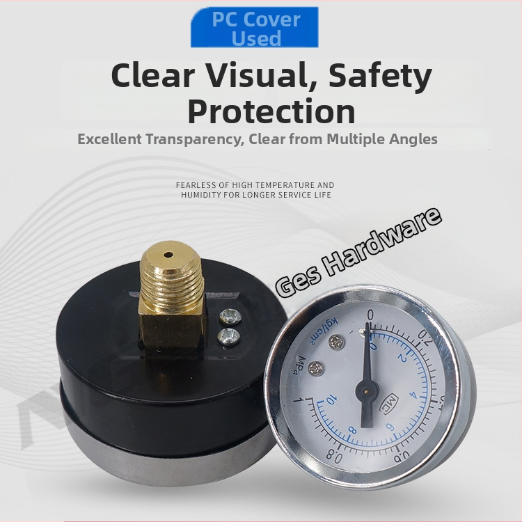 Precīzs spiediena mērītājs gaisa kompresoriem, modelis Y40-01, diapazons 0-1, precizitāte 1.6, darba temperatūra 0-50°C