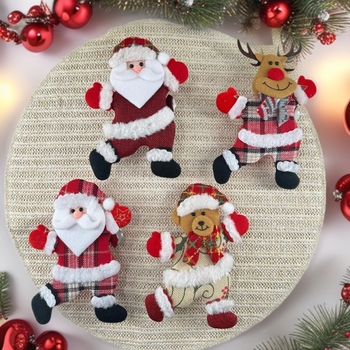 Függönykapcsok a Fubulux márkától – táncoló medve, hóember, rénszarvas és karácsonyfás jelenet, poliészter + vas, skandináv stílus, testreszabható