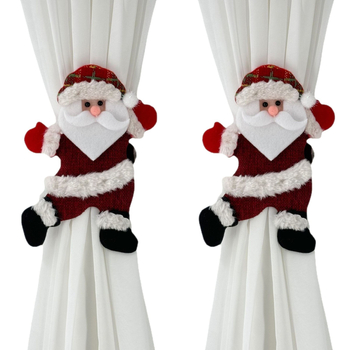 Függönykapcsok a Fubulux márkától – táncoló medve, hóember, rénszarvas és karácsonyfás jelenet, poliészter + vas, skandináv stílus, testreszabható