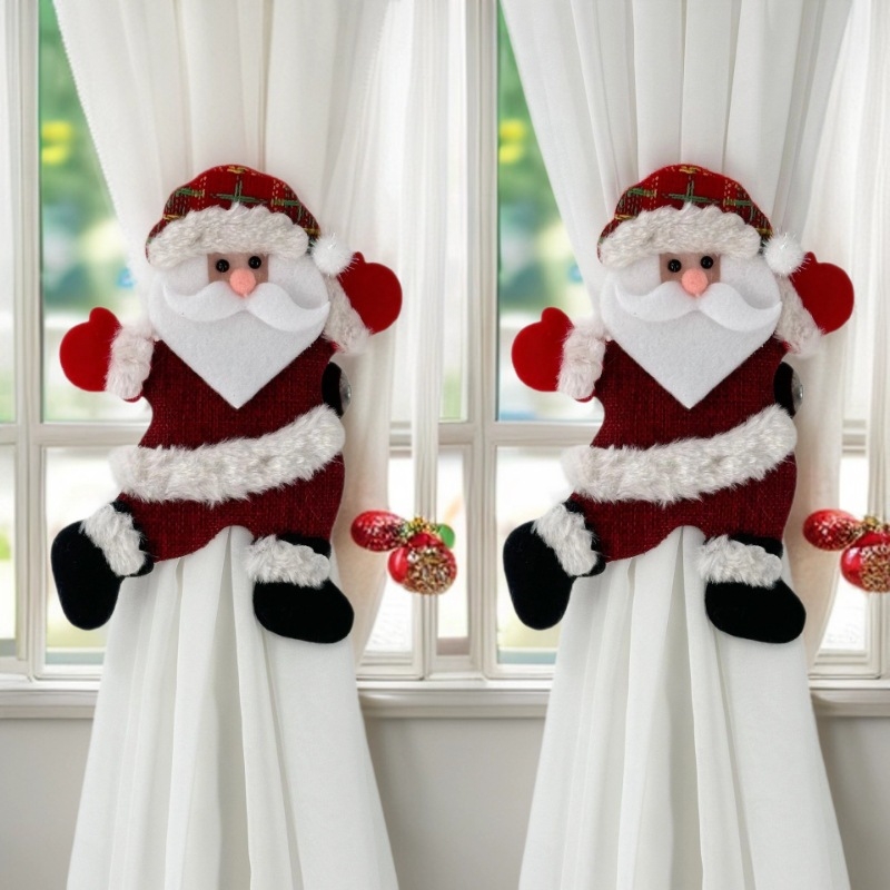 Függönykapcsok a Fubulux márkától – táncoló medve, hóember, rénszarvas és karácsonyfás jelenet, poliészter + vas, skandináv stílus, testreszabható