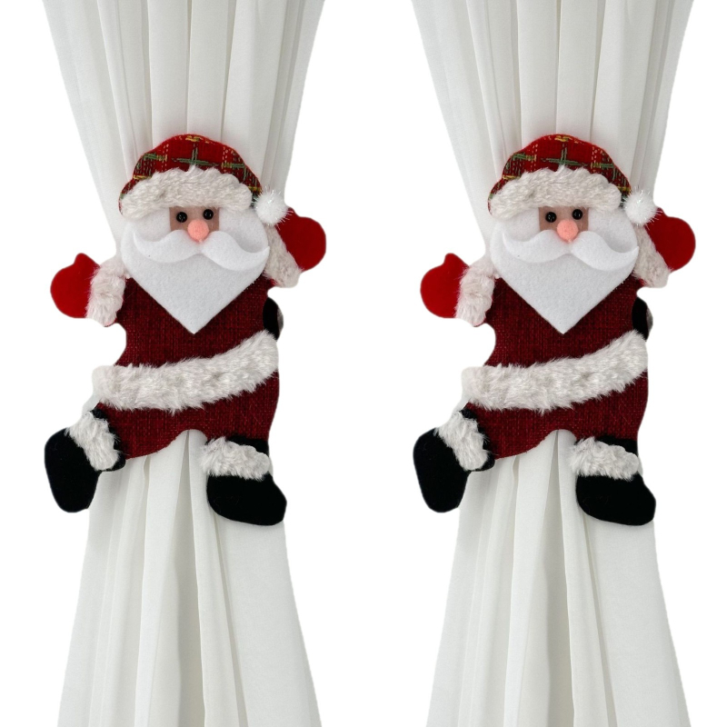 Függönykapcsok a Fubulux márkától – táncoló medve, hóember, rénszarvas és karácsonyfás jelenet, poliészter + vas, skandináv stílus, testreszabható