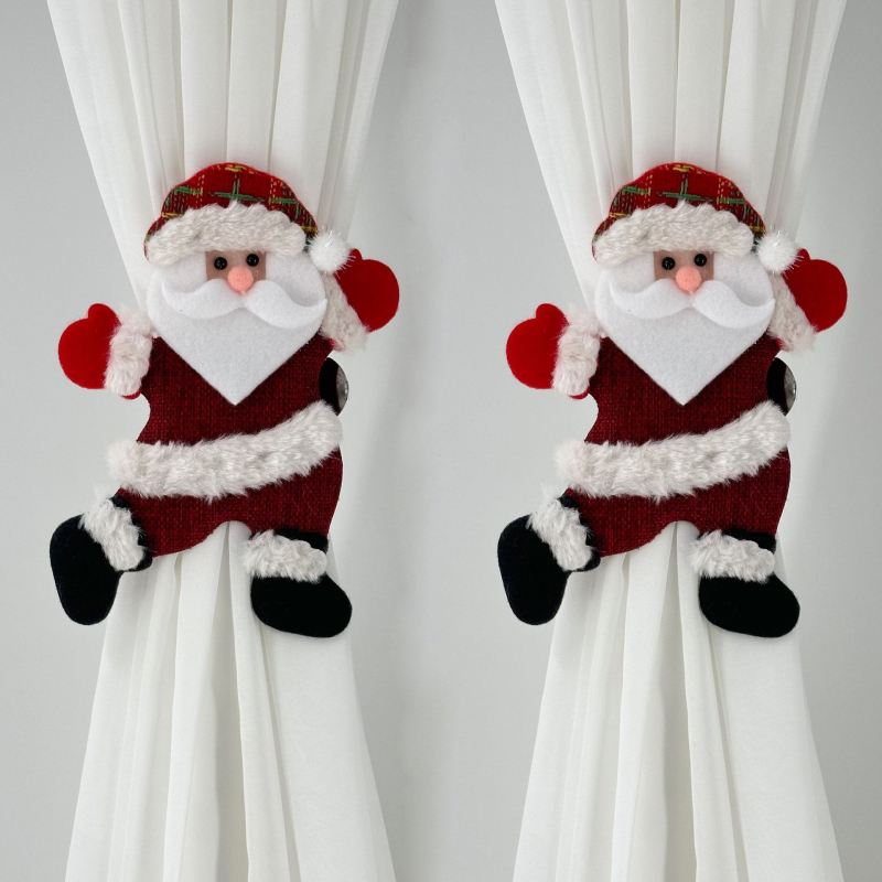 Függönykapcsok a Fubulux márkától – táncoló medve, hóember, rénszarvas és karácsonyfás jelenet, poliészter + vas, skandináv stílus, testreszabható