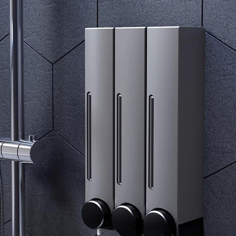 Стенен дозатор за сапун без пирони – ABS, ръчно натискане, модерен стил, обработка чрез окисление