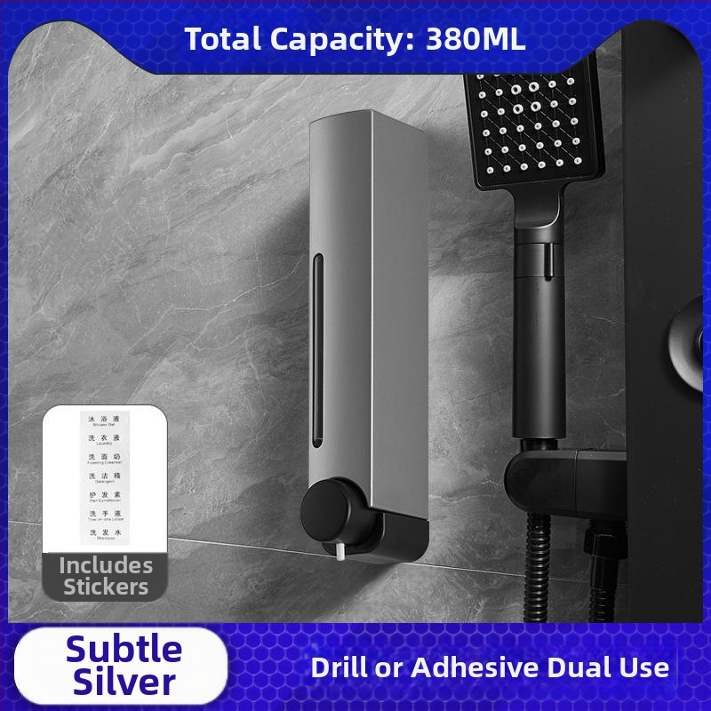 Bezskrūvju sienas ziepju dozators – ABS, ar roku spiedumu, oksidācijas pārklājums, mūsdienīgs minimālisks stils, piemērots vannas istabai un virtuvei