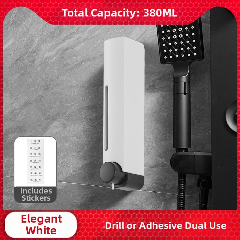 Bezskrūvju sienas ziepju dozators – ABS, ar roku spiedumu, oksidācijas pārklājums, mūsdienīgs minimālisks stils, piemērots vannas istabai un virtuvei