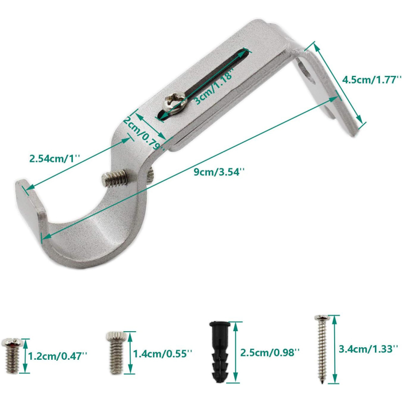Железен държач за завеси за римска пръчка, стенен монтаж, персонализируем, модерен минималистичен стил
