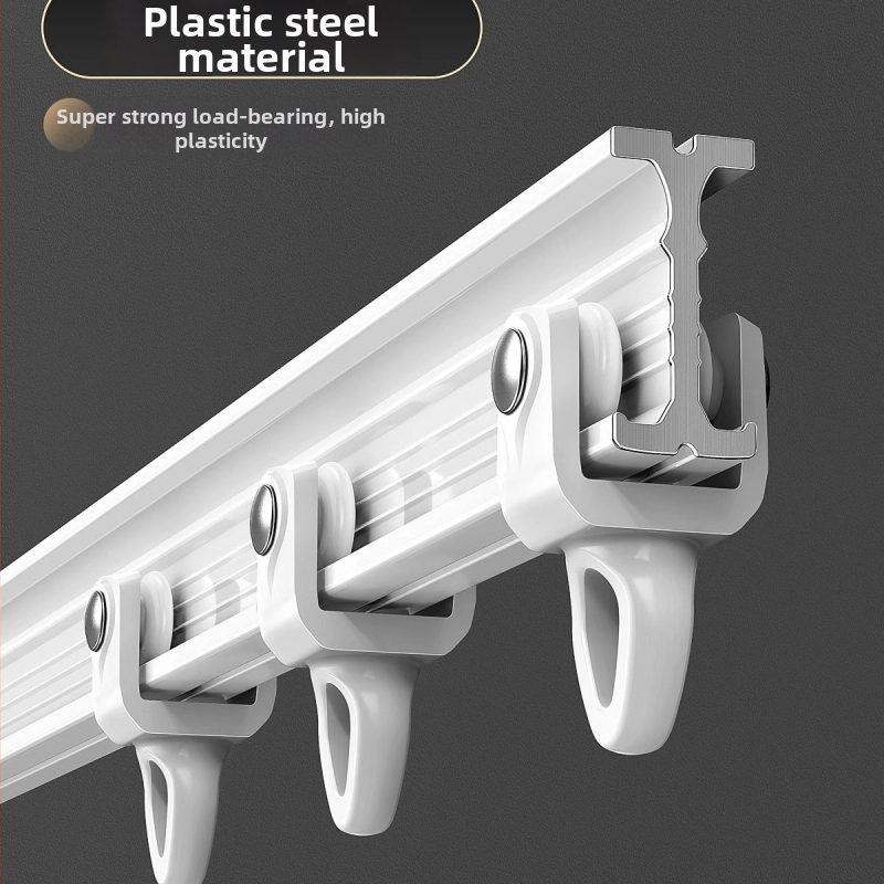 Paindlik kardinatega rada fikseeritud kinnitusvahenditega U-kujulinele aknale ja L-kujulinele kardinale, ülemine paigaldus