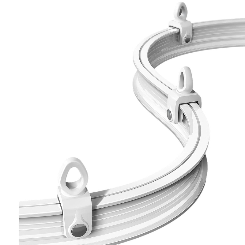 Гъвкав профил за завеси с фиксирани скоби за U-образен прозорец и L-образна тръба за завеси, монтаж отгоре