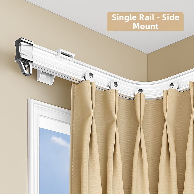 Paindlik kardinatega rada fikseeritud kinnitusvahenditega U-kujulinele aknale ja L-kujulinele kardinale, ülemine paigaldus