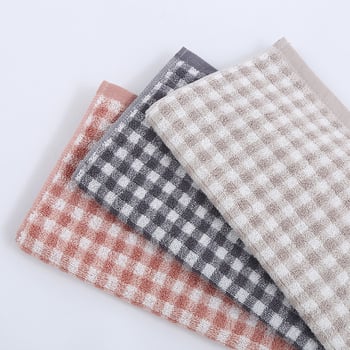 Ručnik za lice, 100% pamuk, karirani uzorak, obična tkanina, 21s vlakno, 100–120 g