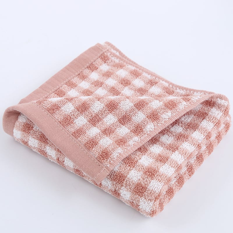 Ručnik za lice, 100% pamuk, karirani uzorak, obična tkanina, 21s vlakno, 100–120 g