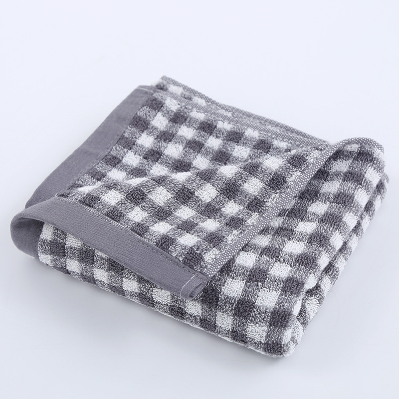 Ručnik za lice, 100% pamuk, karirani uzorak, obična tkanina, 21s vlakno, 100–120 g