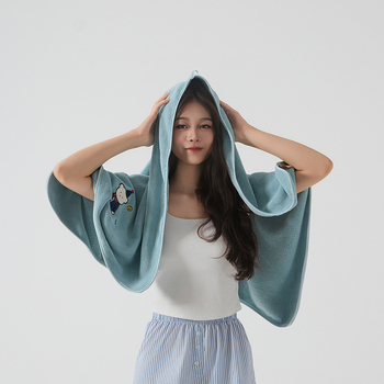 Fürdőlepedő korall plüss anyagból, hímzett karikatúra mintával, Set Sail; 150d; 300–400 g; vágott velúr