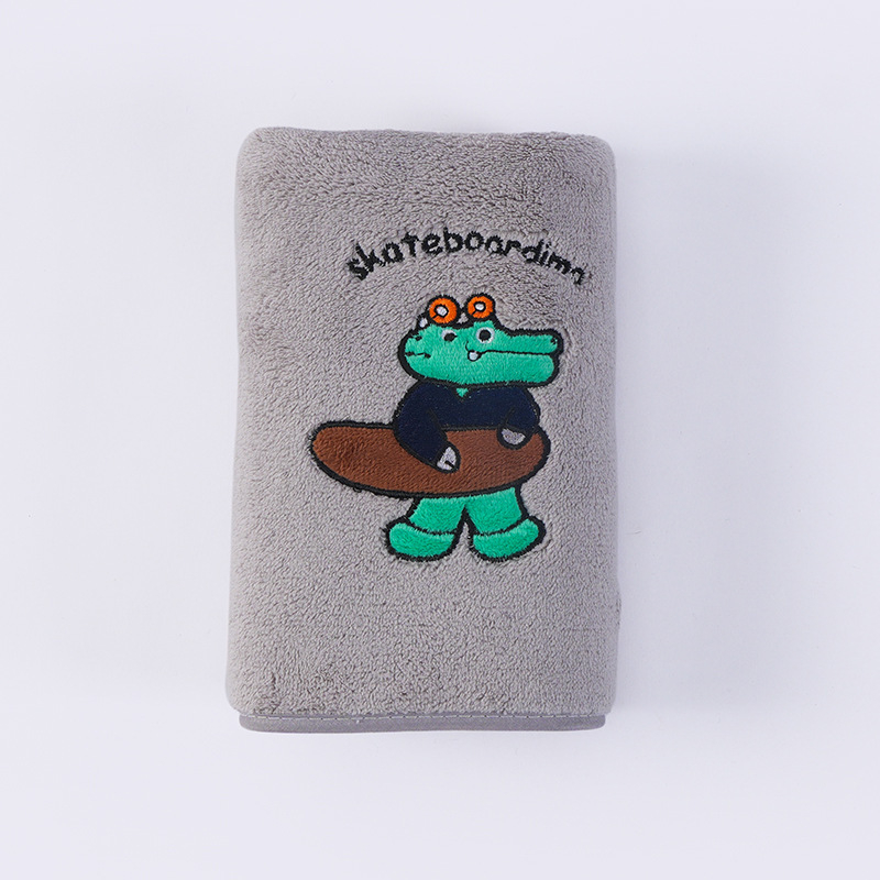 Fürdőlepedő korall plüss anyagból, hímzett karikatúra mintával, Set Sail; 150d; 300–400 g; vágott velúr