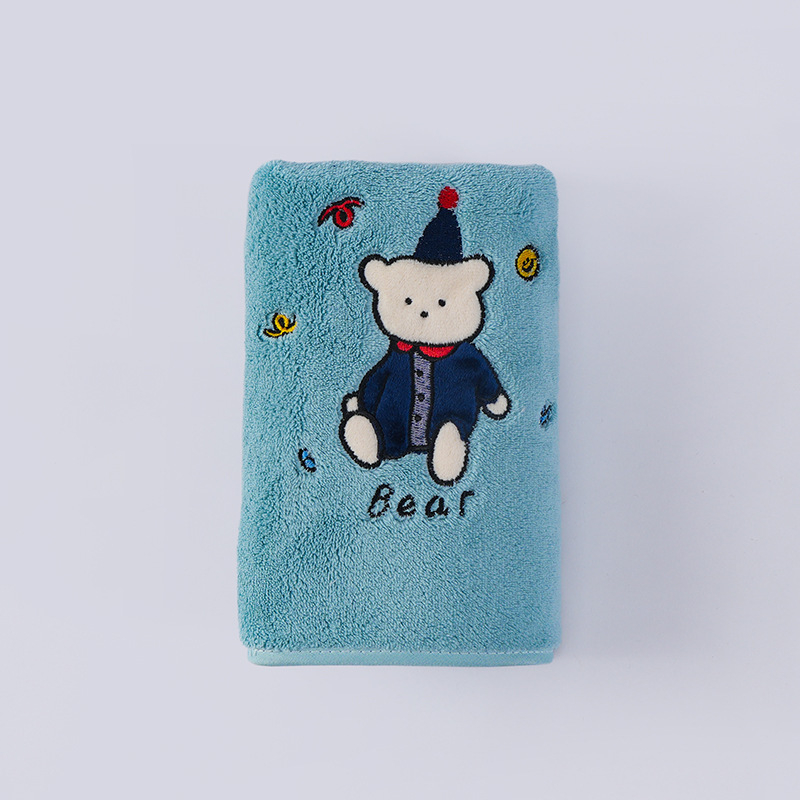 Fürdőlepedő korall plüss anyagból, hímzett karikatúra mintával, Set Sail; 150d; 300–400 g; vágott velúr