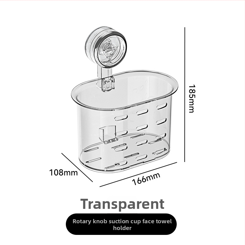 Sejas dvieļu uzglabāšanas kastīte ar piesūcekni, plastmasa, bez urbuma, žāvējošs pakarināmais grozs vannas istabai