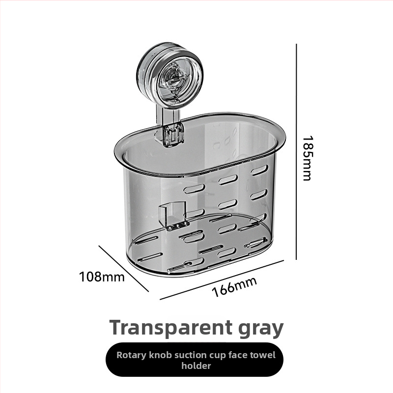Sejas dvieļu uzglabāšanas kastīte ar piesūcekni, plastmasa, bez urbuma, žāvējošs pakarināmais grozs vannas istabai