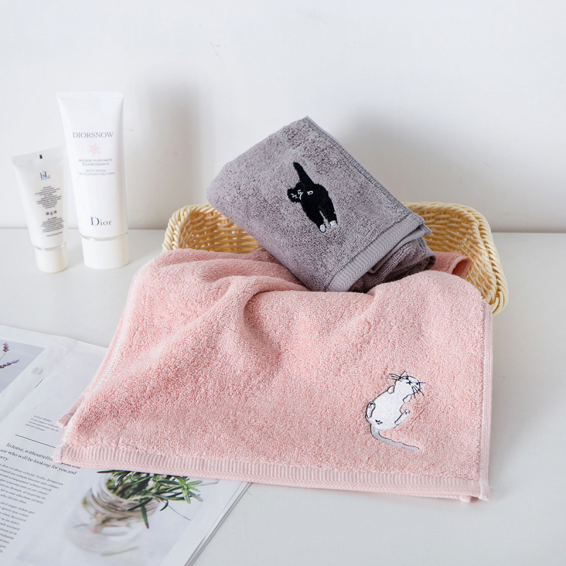 Pamukani ručnik za lice za parove, 120 g, stranded yarn, logo ušiven, obična tkanina