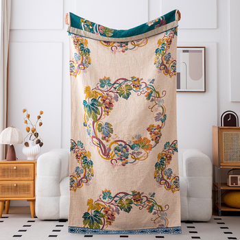 Jin tianli kupaoni i plažna ručnik od gaze, 100% pamuk, 32 niti, jacquard tkanina, težina 300–400 g