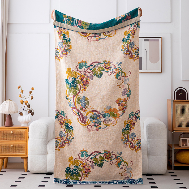 Jin tianli kupaoni i plažna ručnik od gaze, 100% pamuk, 32 niti, jacquard tkanina, težina 300–400 g