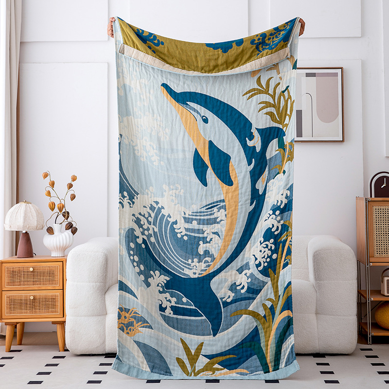 Jin tianli kupaoni i plažna ručnik od gaze, 100% pamuk, 32 niti, jacquard tkanina, težina 300–400 g