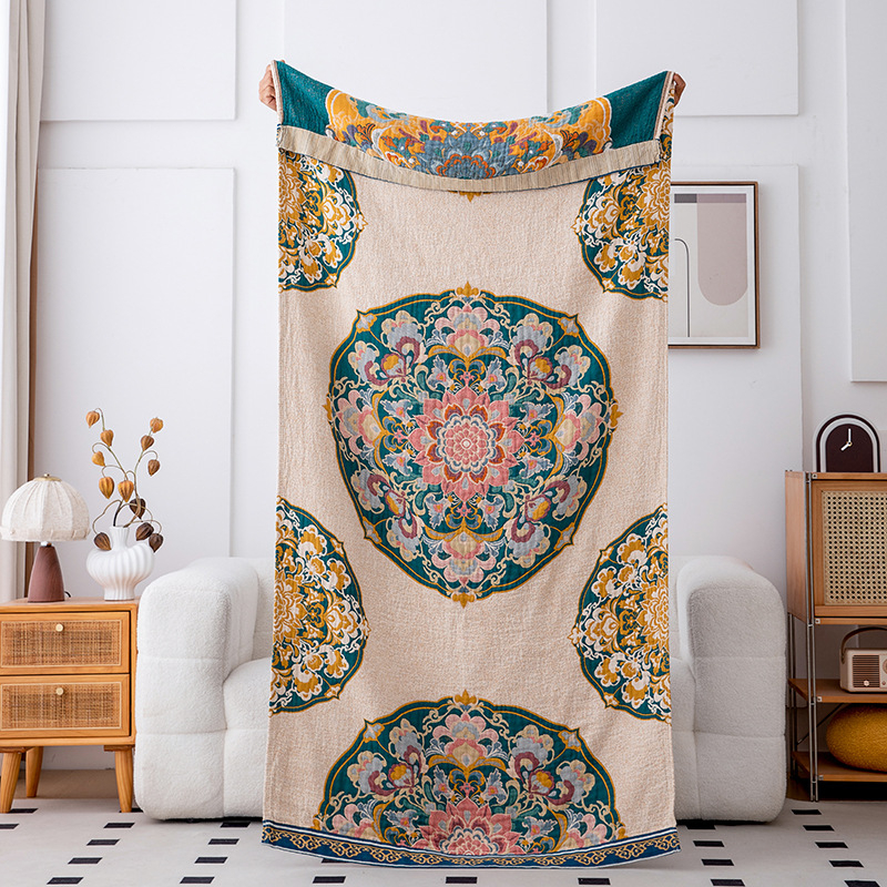 Jin tianli kupaoni i plažna ručnik od gaze, 100% pamuk, 32 niti, jacquard tkanina, težina 300–400 g