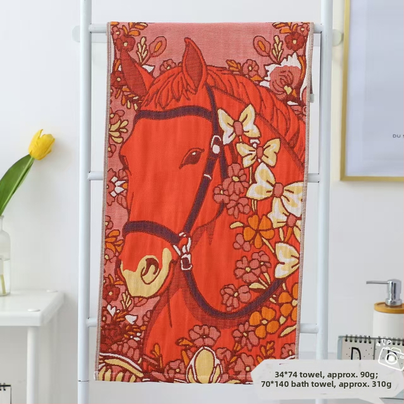 Vannas dvielis no četrslāņu marles, 100% kokvilna, Jacquard, 310 g