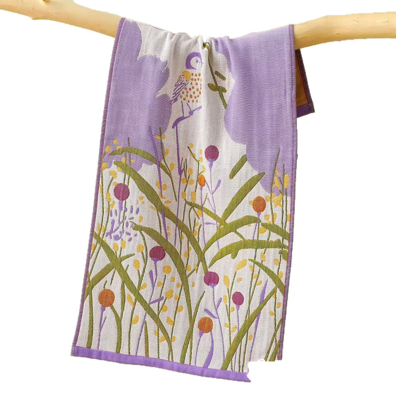 Gāzu vannas dvielis, 100% kokvilna, 300 g, Jacquard tehnoloģija, kodola šķiedra, logotipa druka pieejama, pielāgojams